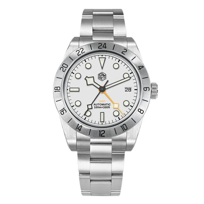 San Martin Neue 39mm NH34 BB GMT Automatikuhr, mechanische Sportuhr, Saphirglas, Leuchtanzeige, wasserdicht bis 100m, für Herren, Relogio SN0054
