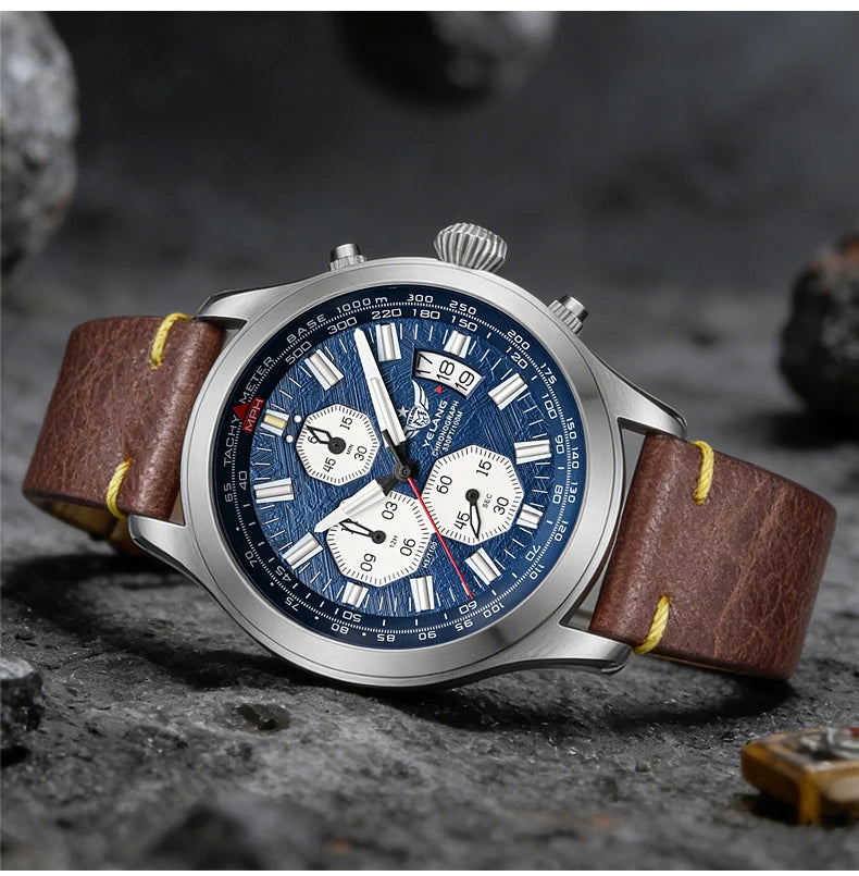 YELANG V1029S Men's Quartz Watch 42mm Japan OS10 Movement T100 Luminous 100M Waterproof Sports Military Style Watches Sapphire
