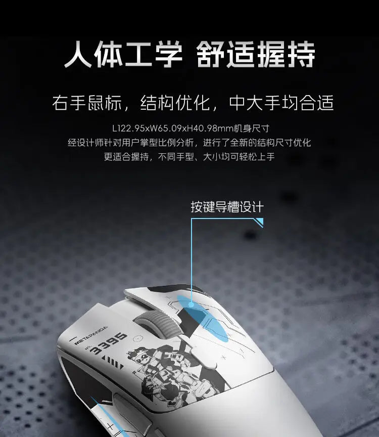 Metaphyuni Metapanda P1 Pro Max Wireless Gaming Mouse PAW3395 Sensor, Lightweight 2.4GHz Ergonomic Wireless Gaming Mouse for PC & Esports