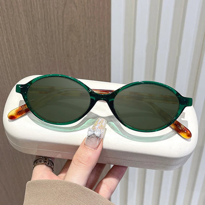 VICKY Simple Geometric Oval Small Frame Retro Design Women's Polarized Sunglasses UV Protection Customizable Prescription K9142