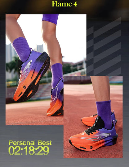Carbon Plate Sports Running Shoes Marathon Men Breathable Lightweight Women's Comfortable Athletic Non-Slip Chunta Sneakers