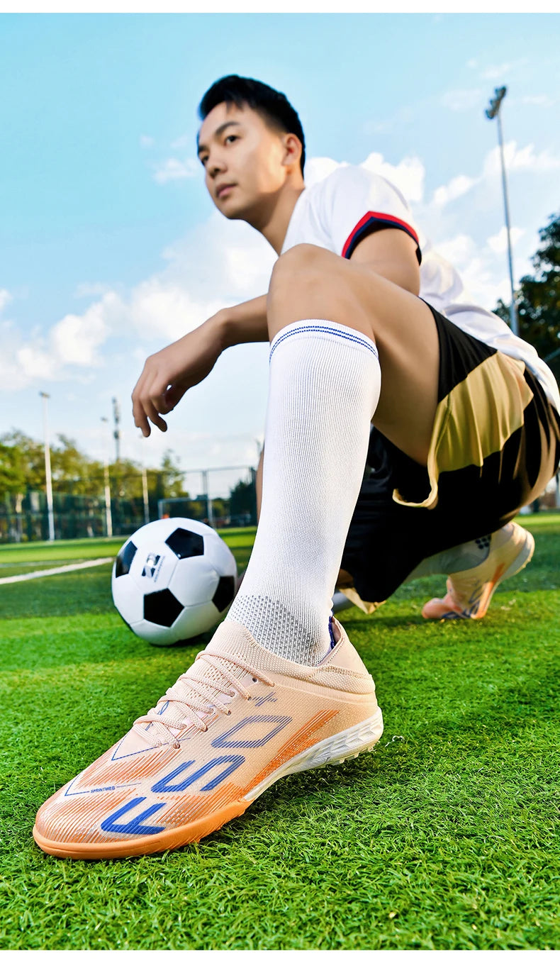 New Men Soccer Shoes Futsal Football Boots Sneakers Match Grass Cleats High-quality Non-Slip Indoor Hot-selling High-top Outdoor