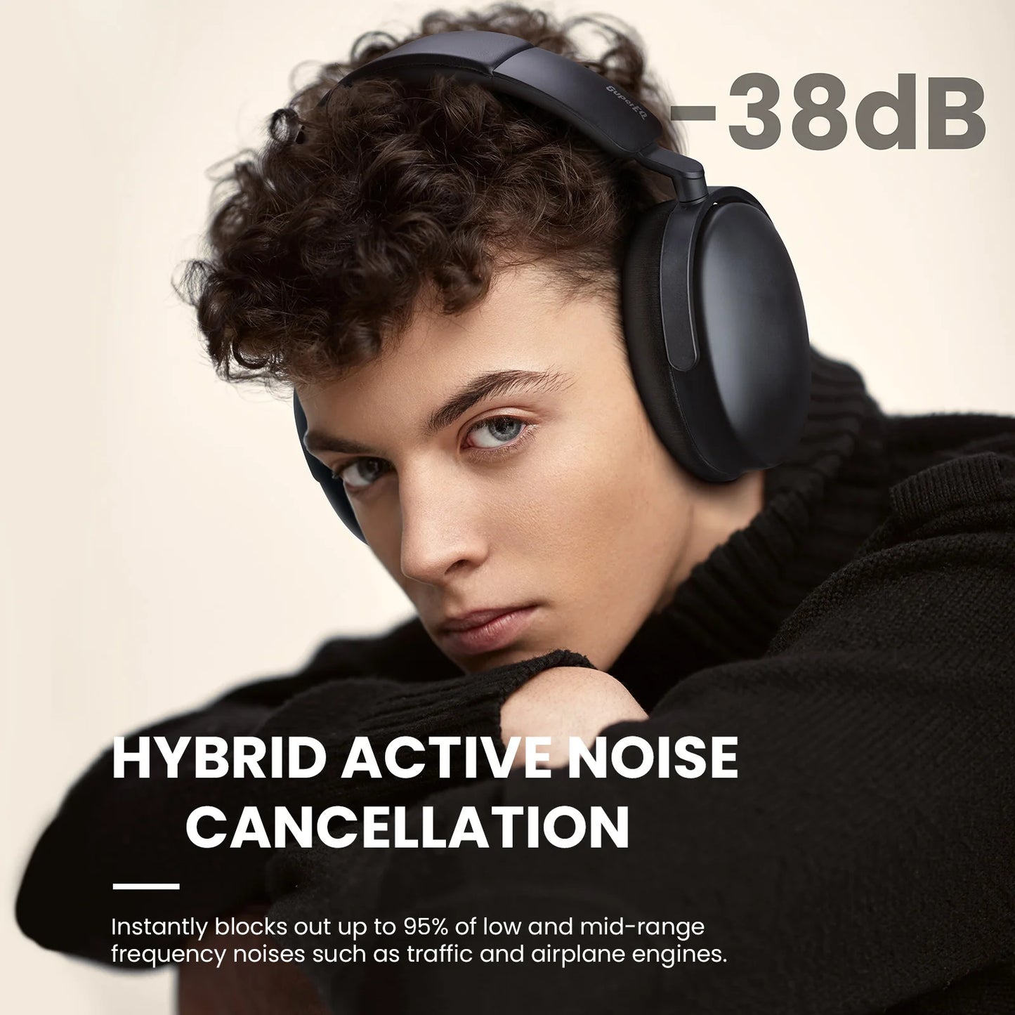 Oneodio SuperEQ A200 kabellose Bluetooth 5.4 ANC-Kopfhörer – Over-Ear-Noise-Cancelling-Headset mit ENC-Mikrofon, Hi-Res Audio & App-Steuerung
