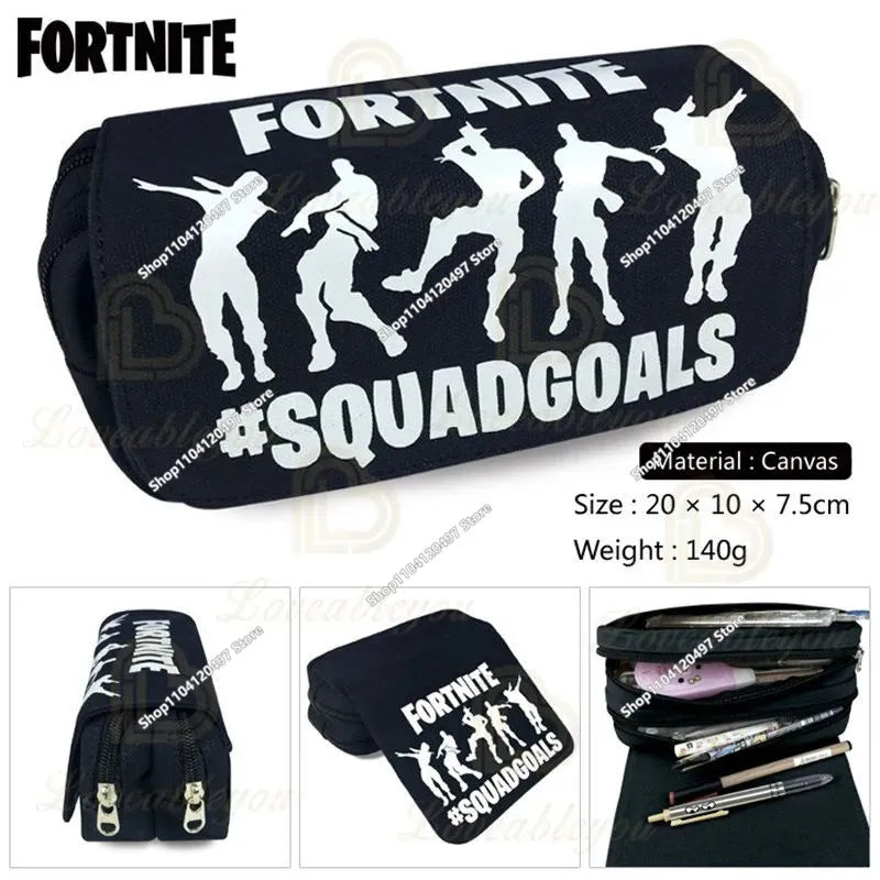 Fortnite Kids Pencil Bag Kawaii Pencil Case Large Capacity Waterproof Handheld Cosplay Pencil Pouch Office Stationary Gift Toy