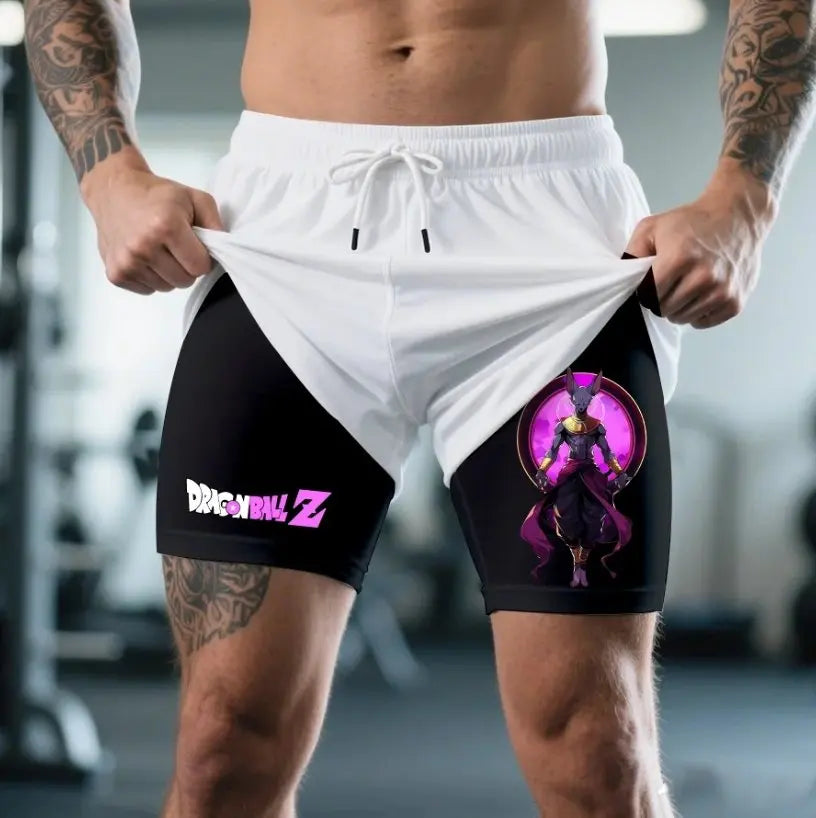 2026 Summer Dragon Ball Z Magic Man Buu (pure Form) 3D Printed Double Fake Two Sports Loose Breathable Quick Dry Shorts