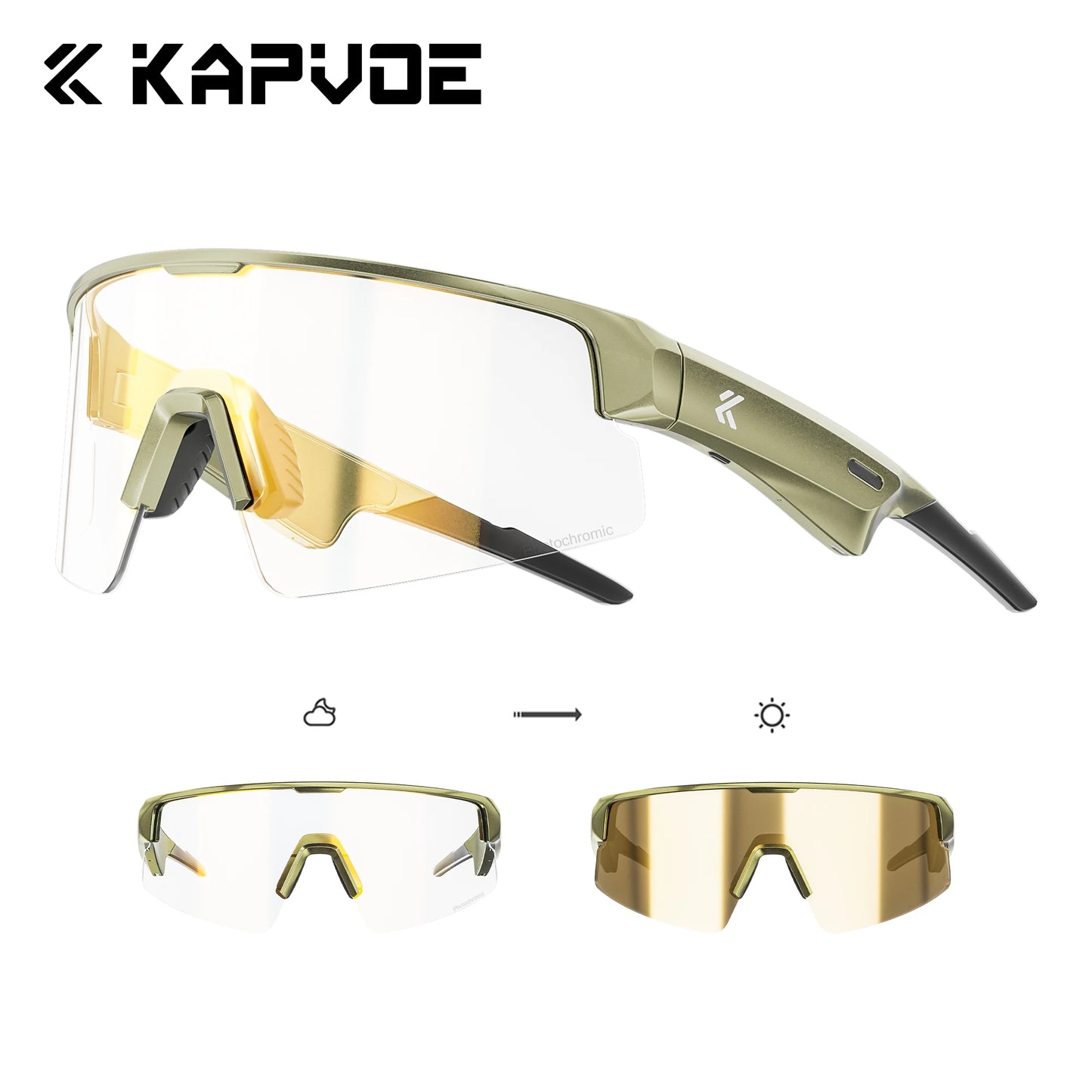 Kapvoe Bluetooth Sunglasses Smart Cycling Glasses Wireless UV400 Protection Goggles Telephone MP3 Sports Cycling Glasses Men