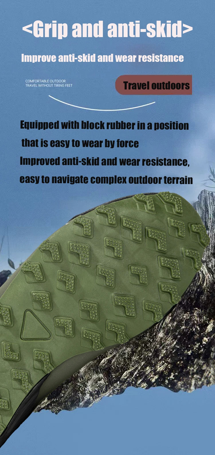 Men's Hiking Shoes Waterproof All-Terrain Outdoor Sneakers Non-Slip for Trekking Camping Tactical Training Outdoor Cycling