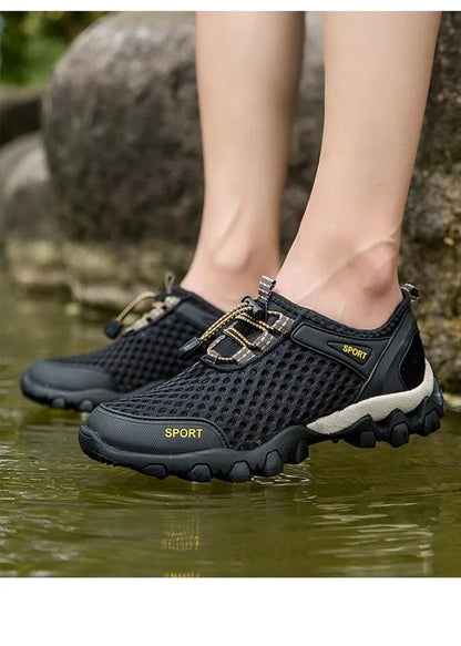 Sommer-Herren-Sportschuhe aus Mesh – modische Bergsteigerschuhe, atmungsaktiv, leicht, rutschfest – Outdoor-, Reise-, Lauf- und Freizeitschuhe