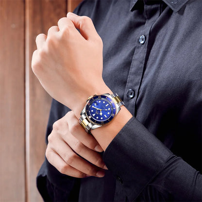 High Quality Automatic Mechanical Watch for Men Stainless Steel Red Dial Date Strong Luminous Luxury Men's Watch