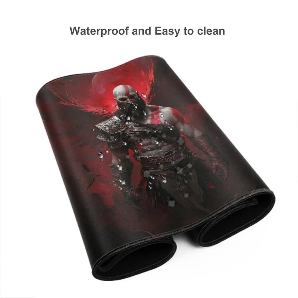 Xxl Mouse Pad God of War Desk Mat Gaming Accessories Keyboard Computer Mousepad Gamer Large Pc Cabinet Office Table Carpet Rug