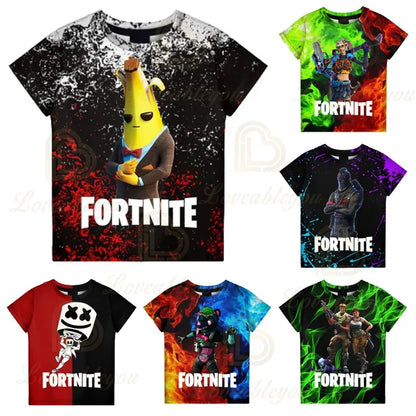 T-shirt Battle Royale Fortnite Victory para Criança, Tops para Raparigas e Rapazes, Roupa Harajuku, T-shirts Infantis 3D, 2025, NOVO DESIGN