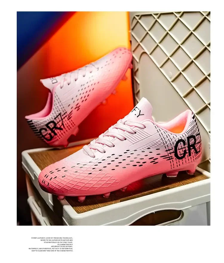 Low-Cut Football Cleats with Long TF Studs, Wear-Resistant and Flexible, Suitable for Outdoor Field Sports