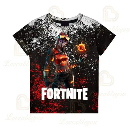 T-shirt Battle Royale Fortnite Victory para Criança, Tops para Raparigas e Rapazes, Roupa Harajuku, T-shirts Infantis 3D, 2025, NOVO DESIGN