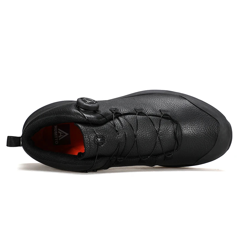 HUMTTO Lederschuhe für Herren Winter Camping Outdoor Herren-Sportschuhe Atmungsaktive Trekkingstiefel für Männer Rutschfeste Wandersneaker