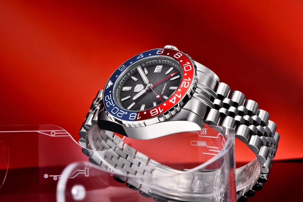 2026 RollsTimi New Men's Watches Luxury GMT Automatic Watch For Men Mechanical Wristwatch AR Sapphire Mirror Luminous Clock NH34
