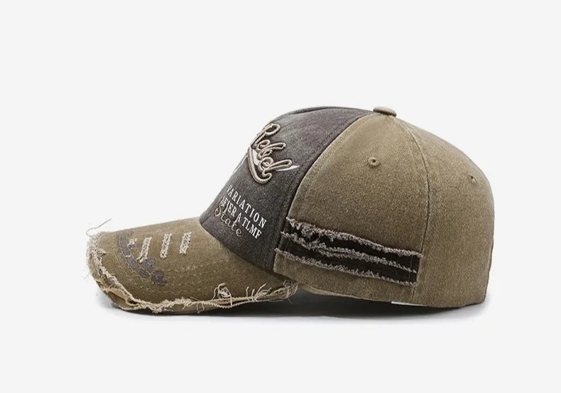 Neue coole Herren-Baseballcap aus gewaschener Baumwolle im Retro-Stil für alle Jahreszeiten – Outdoor-Sportkappe für Herren als Accessoire