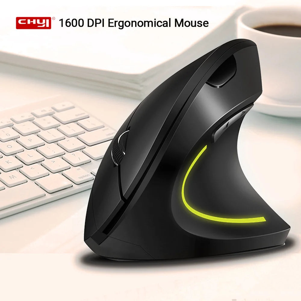 Nuovo mouse verticale wireless 2.4GHz con DPI regolabile, ottico ed ergonomico per il polso, con retroilluminazione gaming, per laptop, tablet, Mac e iPad