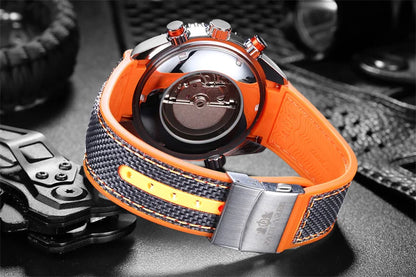 PAULAREIS P Reloj mecánico automático de lujo para hombre, cuerda automática, correa de caucho, resistente al agua, luminoso, con fecha, reloj de moda para hombre