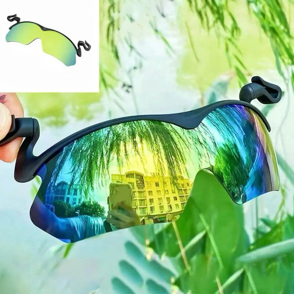 Clip Cap Sports Sunglasses, Clip On Hat Polarized Sunglasses, Flip-Up Cover UV Protection Fishing Cycling Outdoor Sunglasses