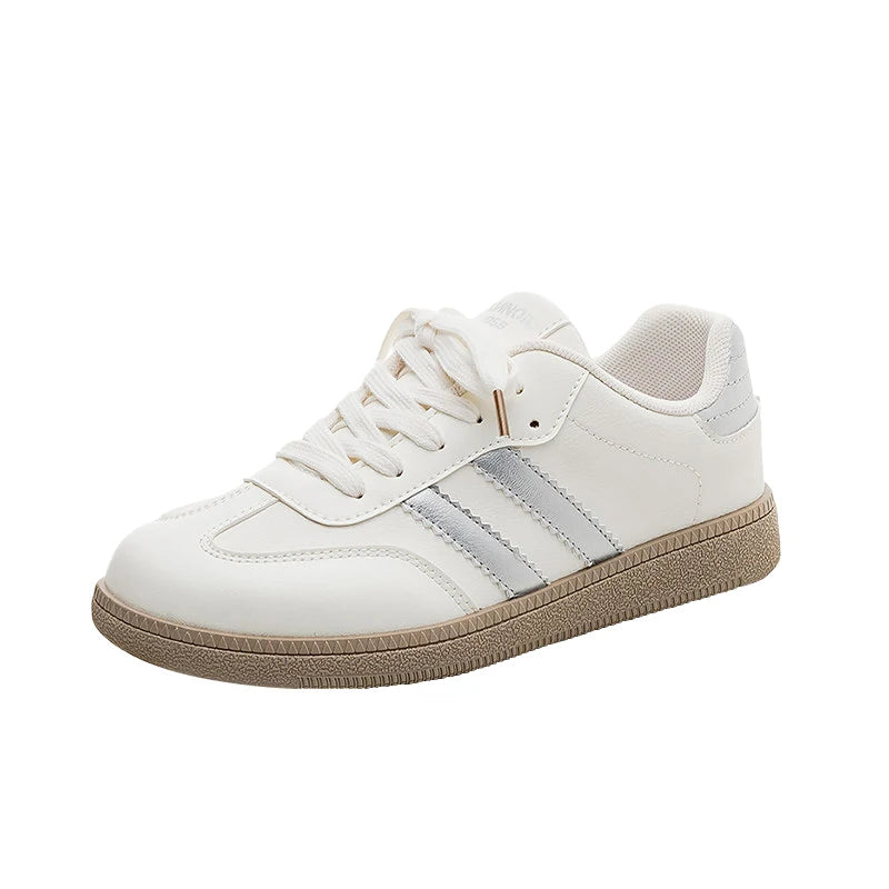 HuanQiu Women's Shoes Retro Fashion Casual Flats Female Sneakers Lace-up Comfortable Non-slip German Training Shoes for Women