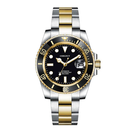 Custom logo NH35 MIYOTA 8215 Automatic Men Watch Luxury Diver Two Tone Gold 316L Stainless Steel Sapphire 10ATM Sterile Sunburs