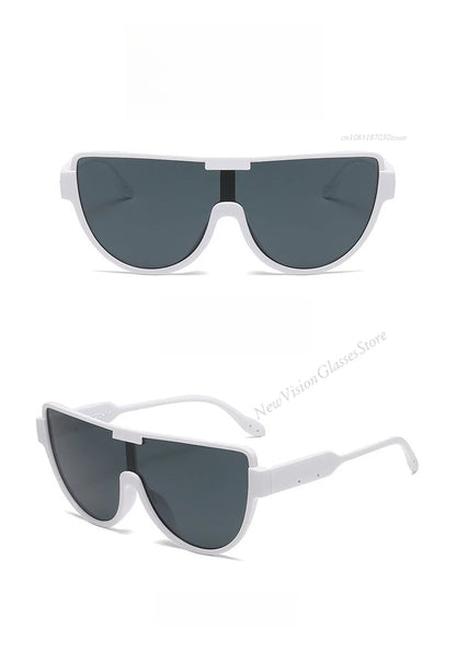 2025 New Design Monoblock Semi-round Sunglasses Designer Half Frame Goggle Shades Outdoor Oversized Sun Glasses for Women & Men