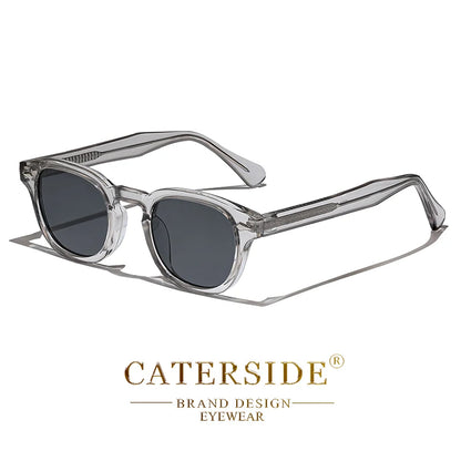 CATERSIDE Retro Round Men Sunglasses Punk Propionic Acid Pin Temple Luxury Sun Glasses Women Sports Leisure Party Eyewear UV400