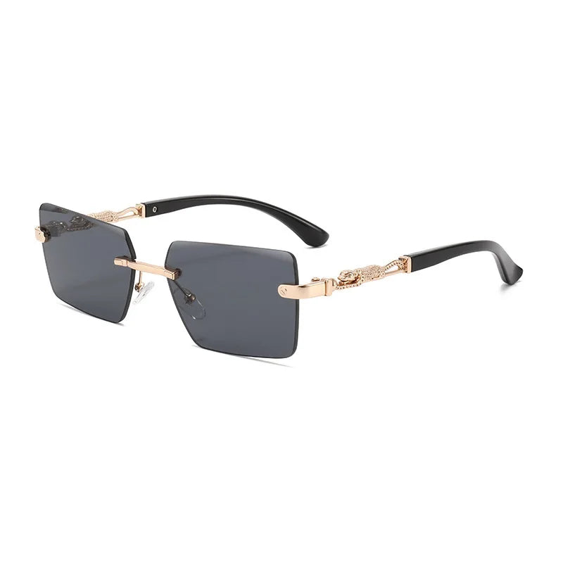 Fashion Rimless Rectangle Sunglasses Women Men Luxury Brand Shades Square Sun Glasses Female Male Beach Travel Eyewear