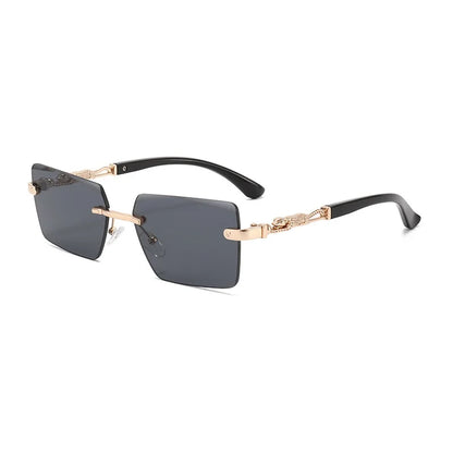 Fashion Rimless Rectangle Sunglasses Women Men Luxury Brand Shades Square Sun Glasses Female Male Beach Travel Eyewear