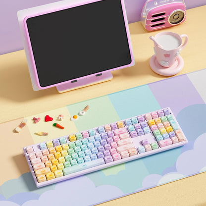 Akko MonsGeek MG108B Bun Wonderland kabellose mechanische Tastatur MOG-Profil RGB 108 Tasten Full Size Hot Swap USB / 2.4G / BT 5.0