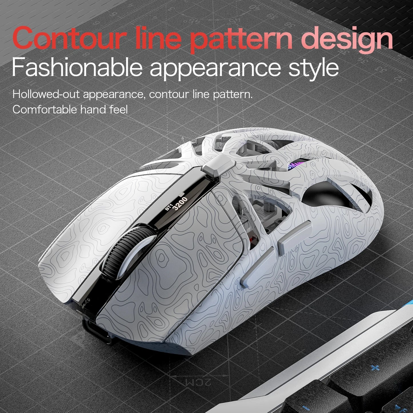 SMAILWOLF M8 Bluetooth Wireless Mouse, Three-Mode RGB Charging Base E-sports Gaming Mouse, PAW3311 Lightweight Gaming Office