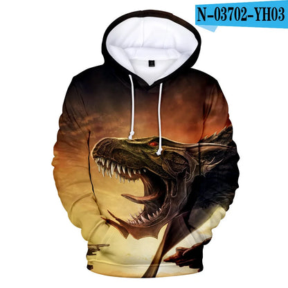 Classic Dolphins tigers wolves galloping horses animal 3D Print Hoodies Long Sleeve Sweatshirts Adult/Child Casual Pullovers