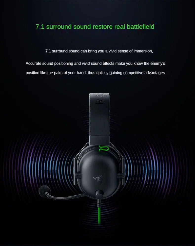 Razer BlackShark V2 X Gaming Headset – 7.1 Surround Sound Wired Gaming Headphones with Microphone for PC, PS4, PS5, Xbox & Switch