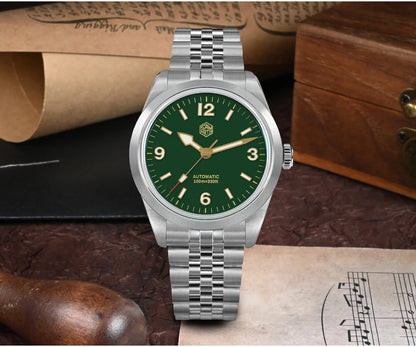 San Martin 38mm Men's Sport Watch Fashion Luxury Explore Climbing Automatic Mechanical Sapphire Waterproof 5 Links Bracelet BGW-9