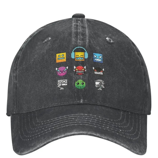 Geometry Dash Casual Baseball Cap Classic Print Hunting Camping Hip Hop Hats Summer Hot Sale Unisex Men Stylish Cap
