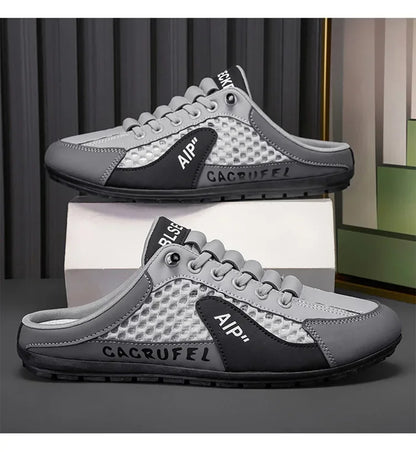 Slip-On-Sportschuhe für Herren mit Schnürung, atmungsaktivem Mesh, unisex, für Frühling und Herbst, niedrig geschnitten, flach, schnell und einfach anzuziehen