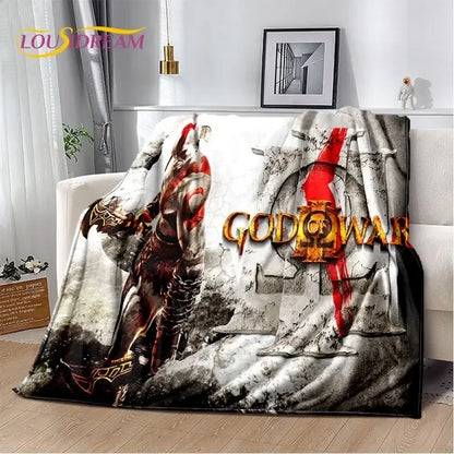 God of War Game Gamers Kratos Soft Plush Blanket,Flannel Blanket Throw Blanket for Living Room Bedroom Bed Sofa Picnic Cover Kid