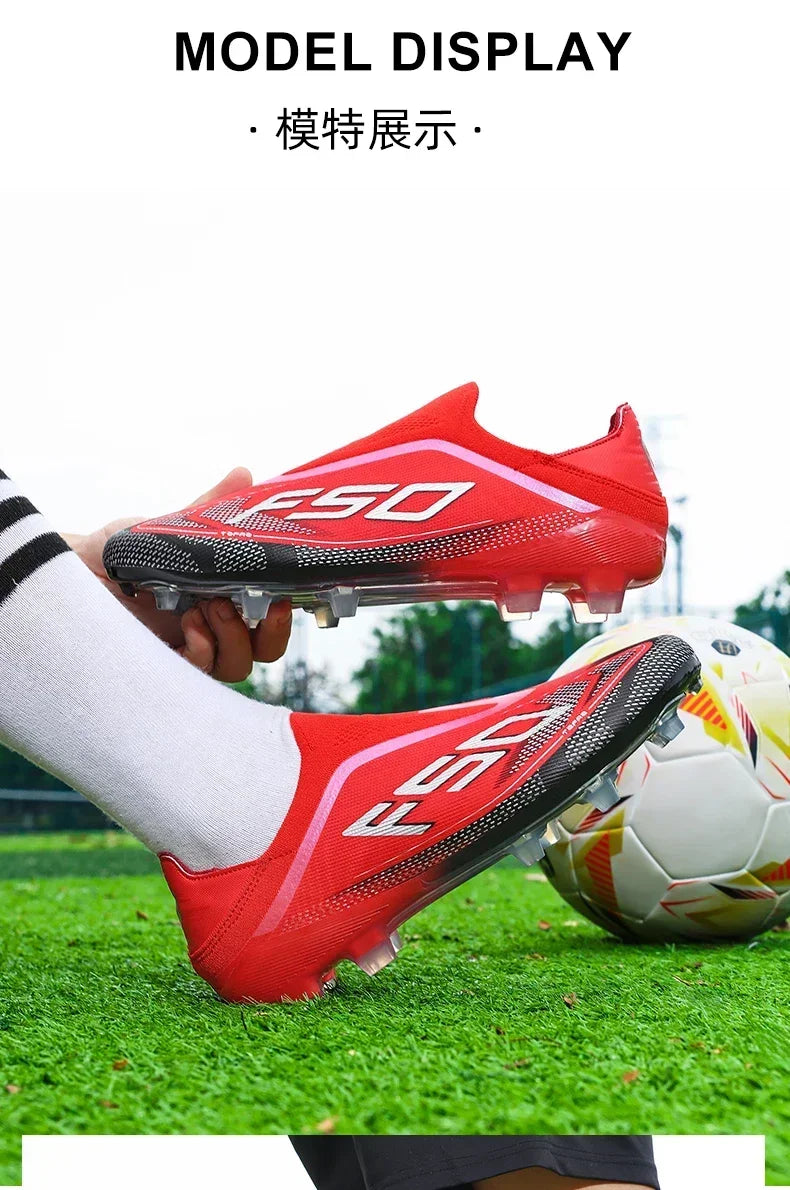 New Men Football Boots Non-Slip Boys Outdoor Hot-selling Soccer Shoes Grass Match Sneakers High-quality Cleats High-top Light