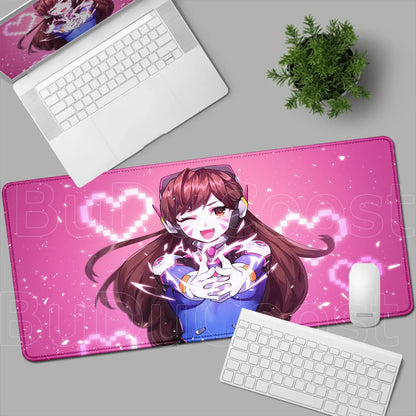 Tapete de rato gaming Overwatch Anime Girl grande XXL com impressão HD, base para teclado de computador, portátil e escritório, tapete de secretária em borracha macia 900x400 MM
