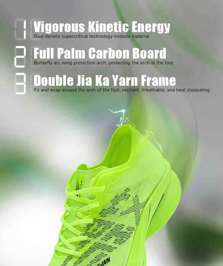 IRUNSVAN Carbon Plate Sports Shoes, Marathon Professional Running Shoes, Shock Absorbent Breathable Jogging Shoes, Unisex Model 095