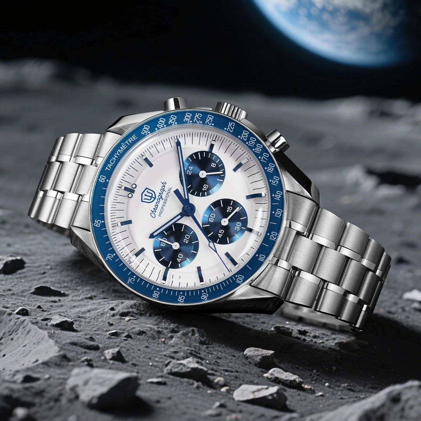 Watchdives New Wd1863 Quarz-Herrenuhr VK63 Chronograph Bubble-Saphirglas Wasserdicht 39Mm Stahl Top-Marke Luxus-Business-Uhr