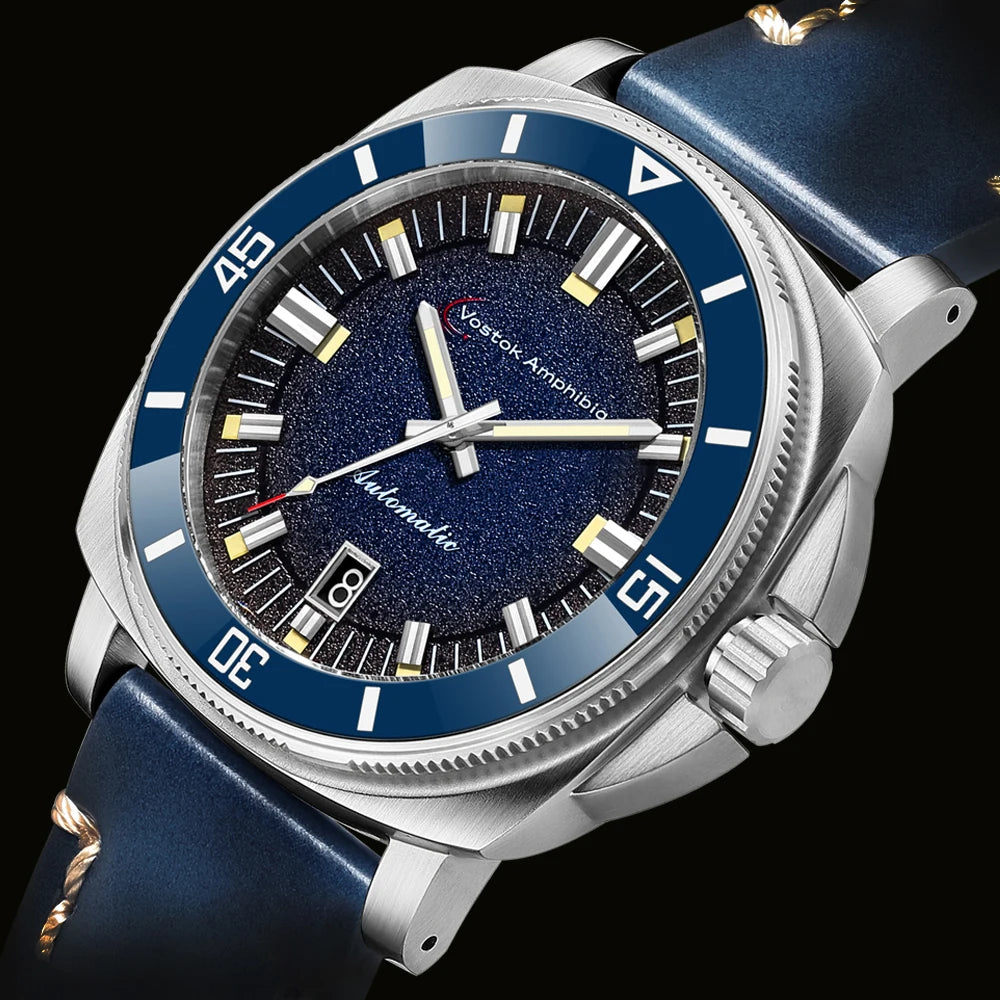 Vostok Amphibia Automatic Watches Men Mechanical NH35 Sapphire Steel Luxury Big Case Timepieces Clock Male Branded Hour Uhr