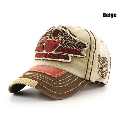 Eagle Soars In The Sky And Flies Freely Eagle Embroidered Large Head Baseball Cap With 3 Wizes To Choose From