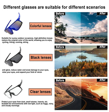 giant long-distance Cycling Glasses super light Men WomenAnti-Fog UV400 Protection MTB Bike Glasses with case