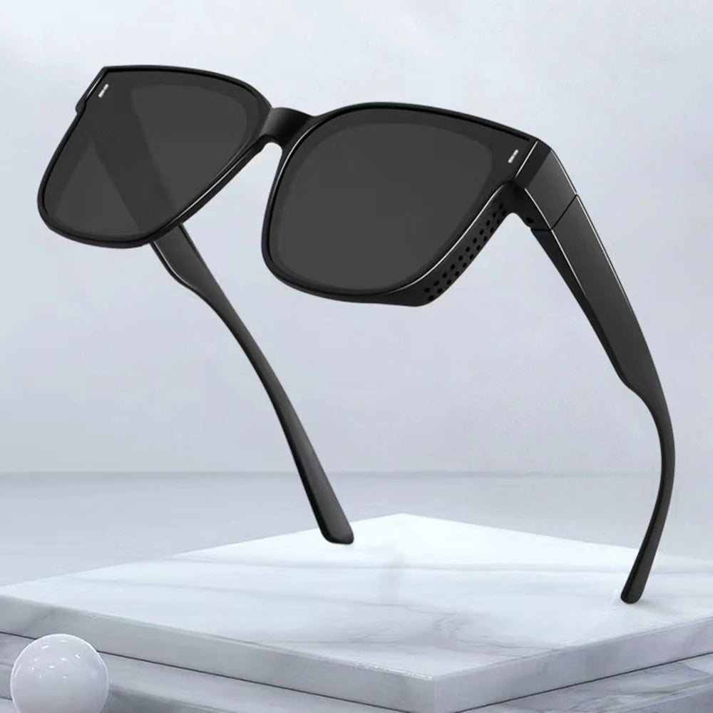KLASSNUM Transfer Sunglasses Ladies Fit Over Sun Glasses Men Oversize Square Wrap Around Glasses for Prescription Myopia Goggles