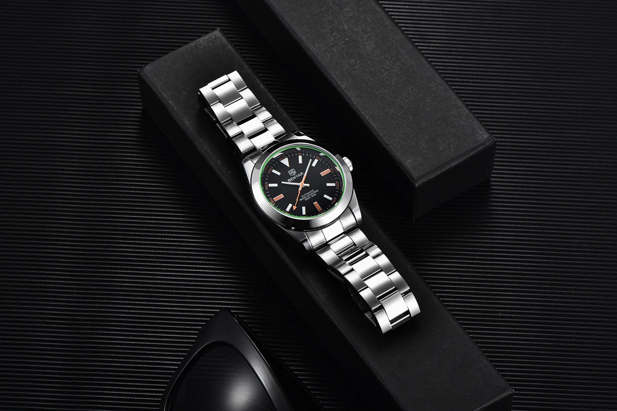 BENYAR – Neue Herrenuhr, Luxusmarke, mechanische Automatikuhr, wasserdicht bis 50 m, sportliches Modell mit leuchtenden Zeigern