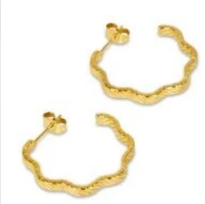 Hoop Earrings for Women Trendy Golden Stainless Steel Earring Jewelry New