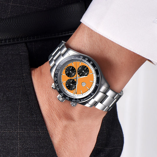 Reloj para hombre RollsTimi: cronógrafo de cuarzo de lujo, cristal de zafiro con tratamiento antirreflectante, resistente al agua, luminiscente. Idea de regalo para hombre.