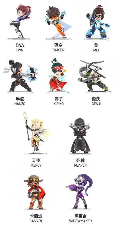 POP MART Overwatch Play of The Game Series Caixa Mistério Original Blind Box Surpresa Figuras de Ação Anime Adoráveis Ornamentos Figurinhas