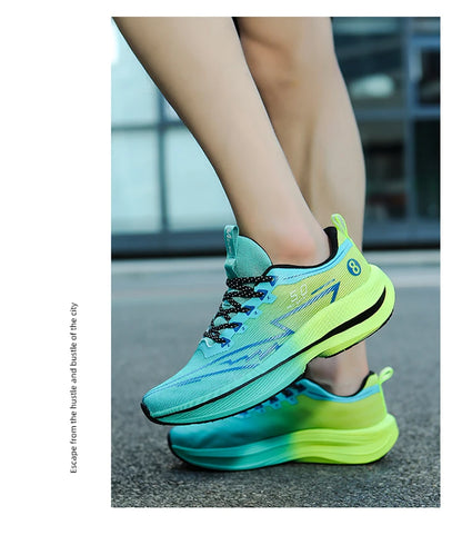 Brand Men's Carbon Plate Running Shoes Soft Cushion Shock Absorbing Sports Shoes Unisex Sneakers Light Anti-Slip Training Shoes